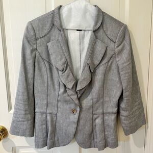 Grey Jacket with ruffles and buttons Size 8
